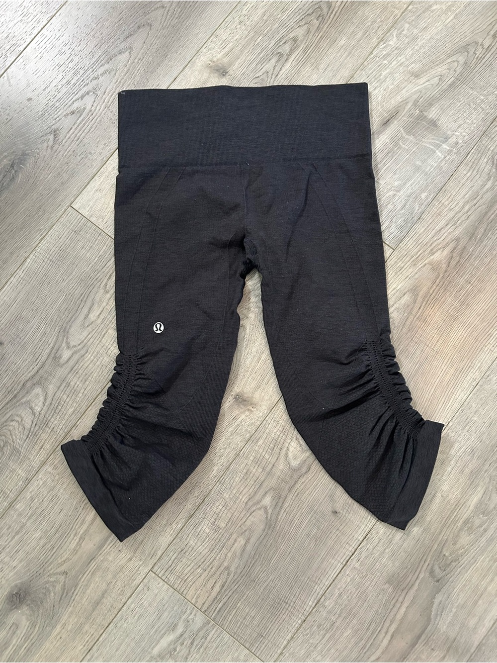 lululemon athletica Black Ruched Capri Leggings
